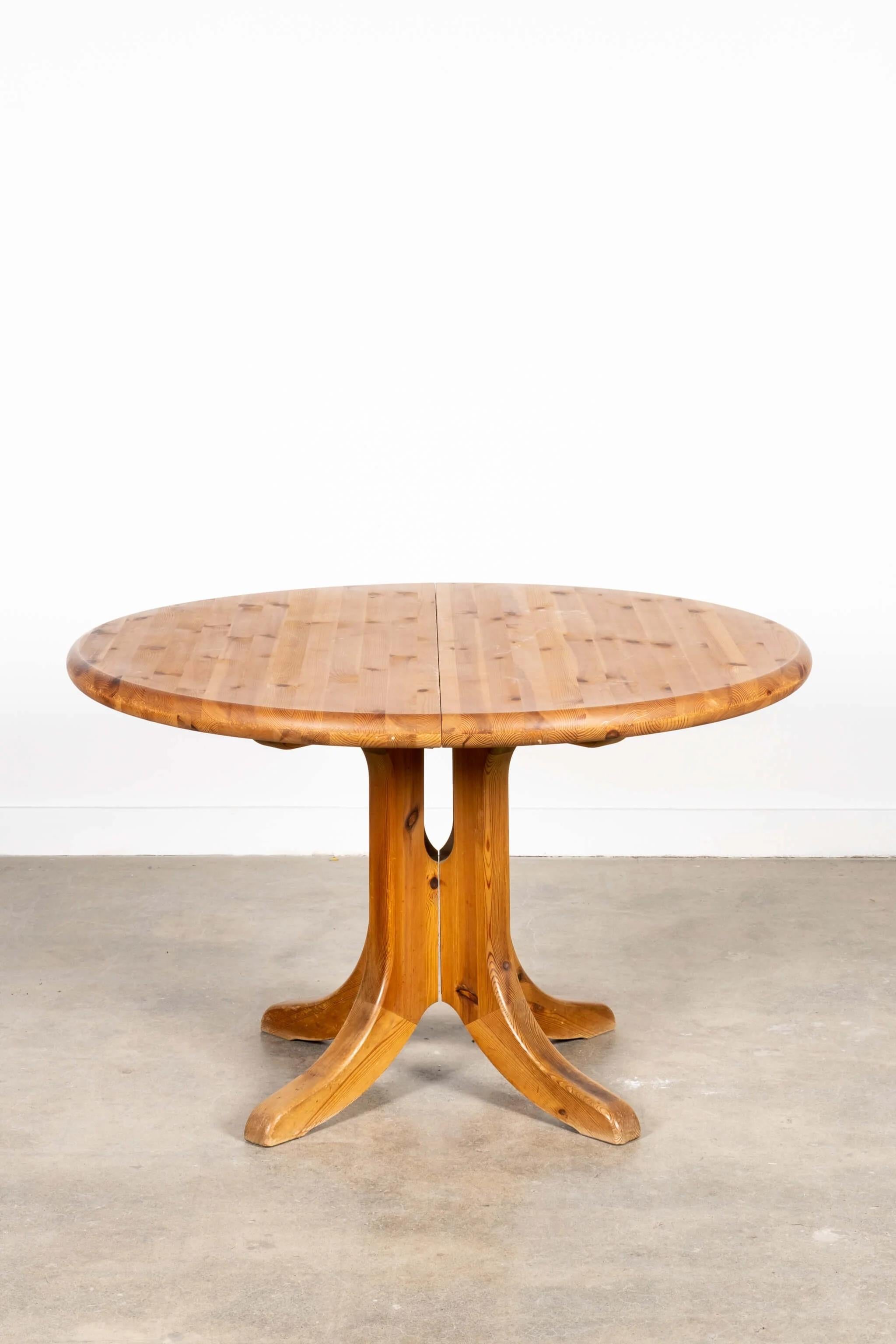 Post-Modern 1970s Solid Pine Extendable Dining Table by Rainer Daumiller for Hirtshals Savva For Sale