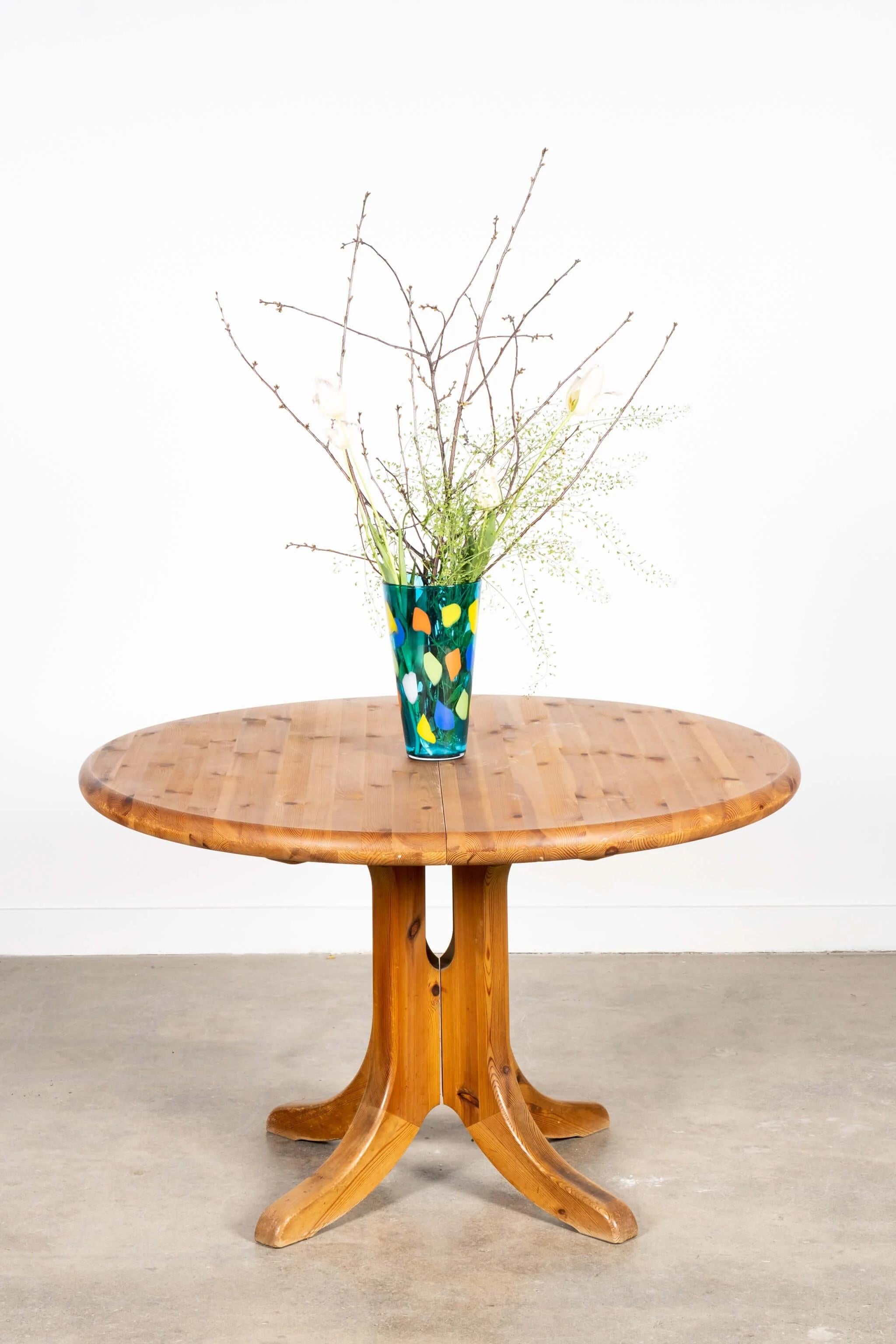 Wood 1970s Solid Pine Extendable Dining Table by Rainer Daumiller for Hirtshals Savva For Sale