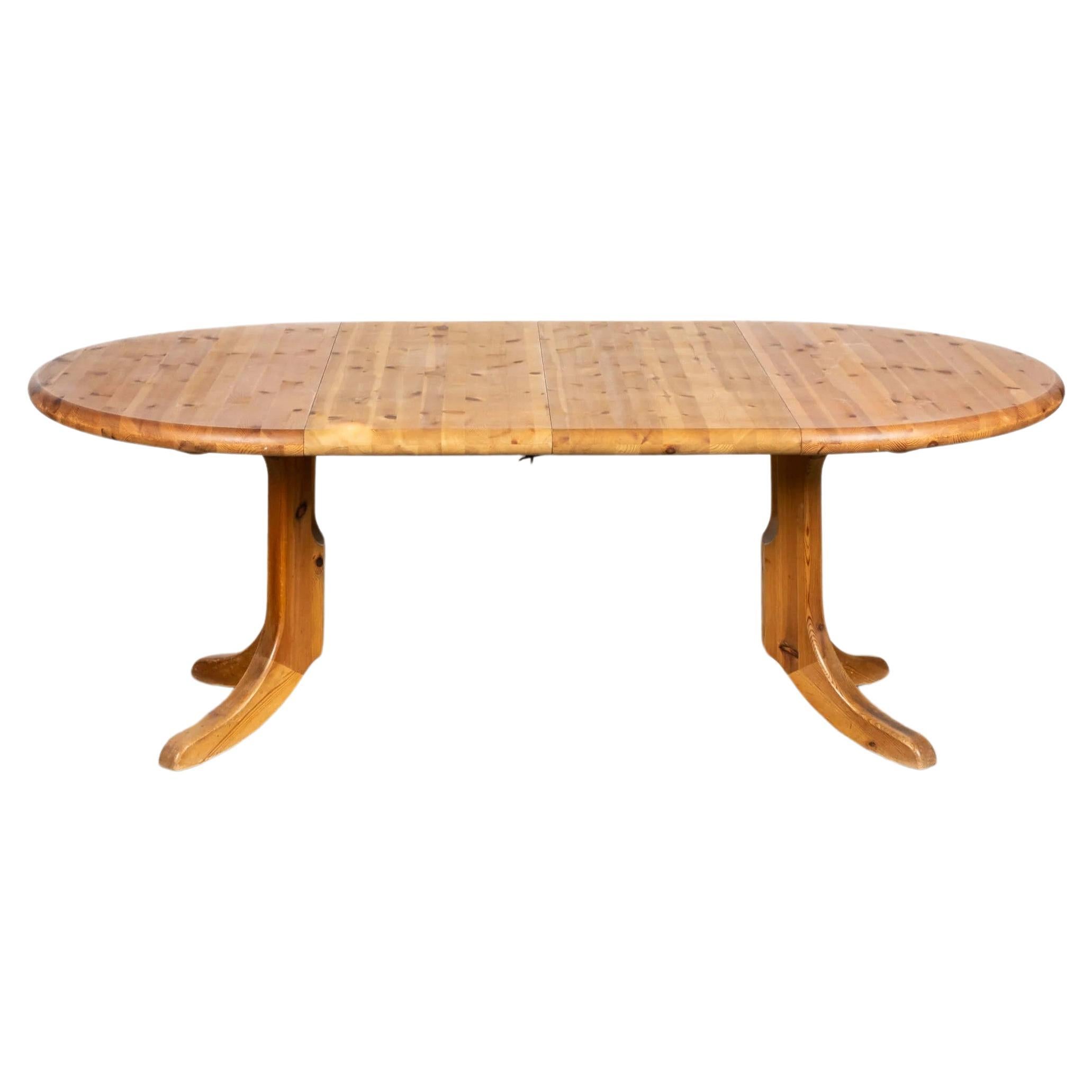 1970s Solid Pine Extendable Dining Table by Rainer Daumiller for Hirtshals Savva For Sale