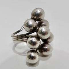 1970s Solid Silver Cocktail Ring