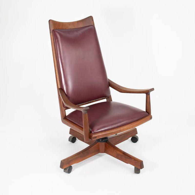 Late 20th Century 1970s Solid Walnut Desk Chair by John Nyquist made in California For Sale