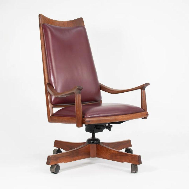 1970s Solid Walnut Desk Chair by John Nyquist made in California For Sale 1