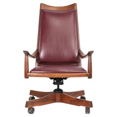 Retro 1970s Solid Walnut Desk Chair by John Nyquist made in California