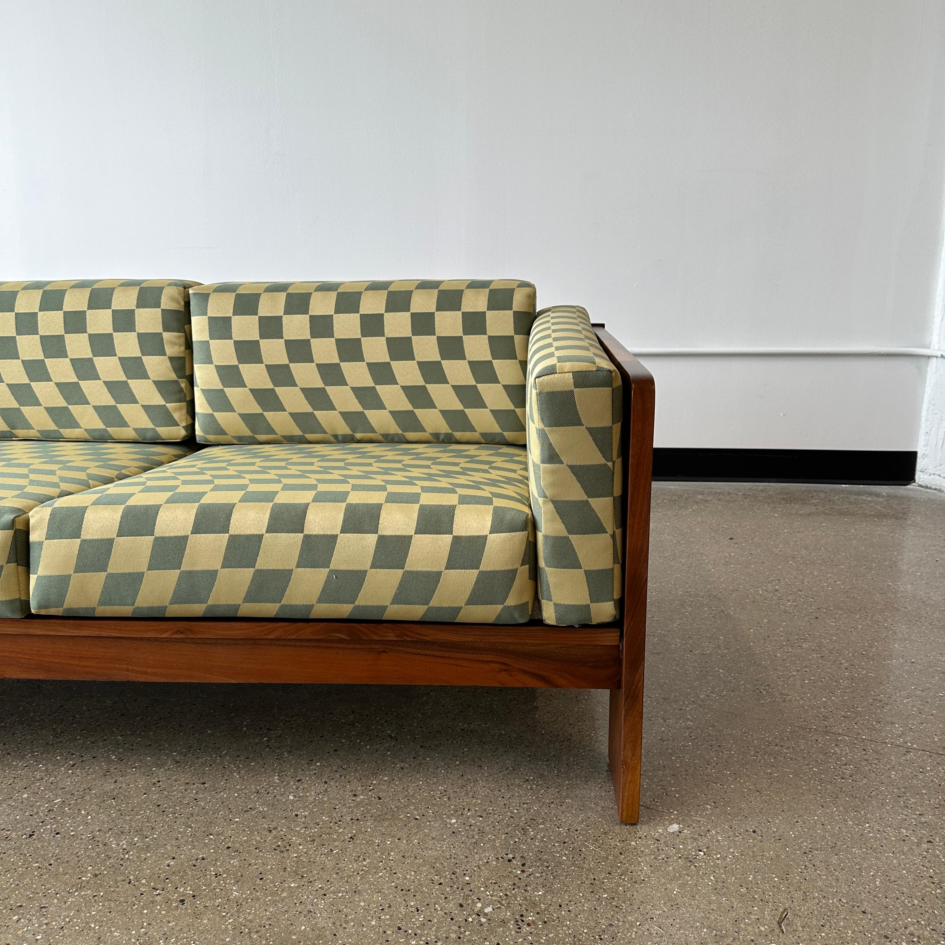 Late 20th Century 1970s Solid Walnut Sofa For Sale