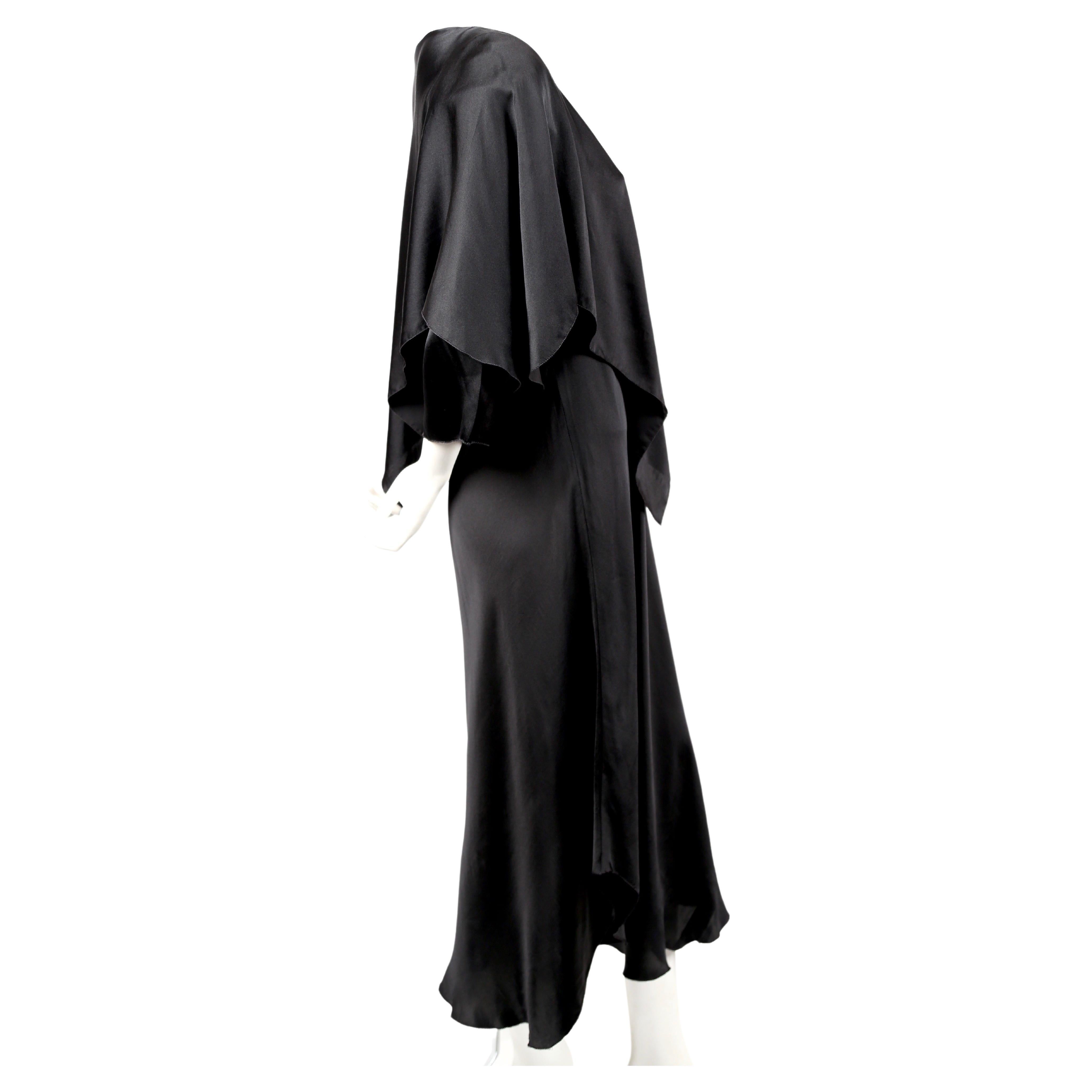 Women's 1970's SONIA RYKIEL black bias-cut layered silk dress For Sale