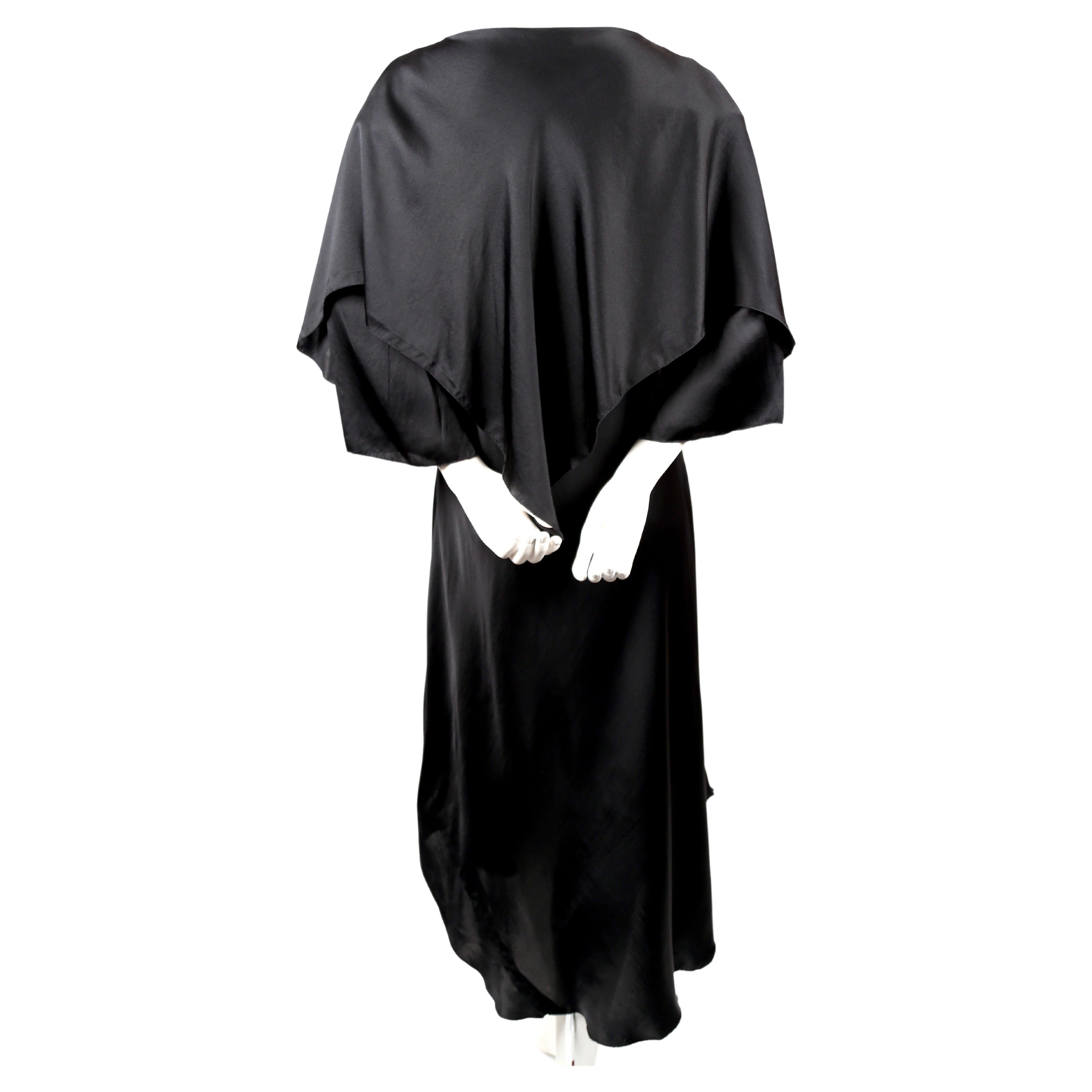 1970's SONIA RYKIEL black bias-cut layered silk dress For Sale 1