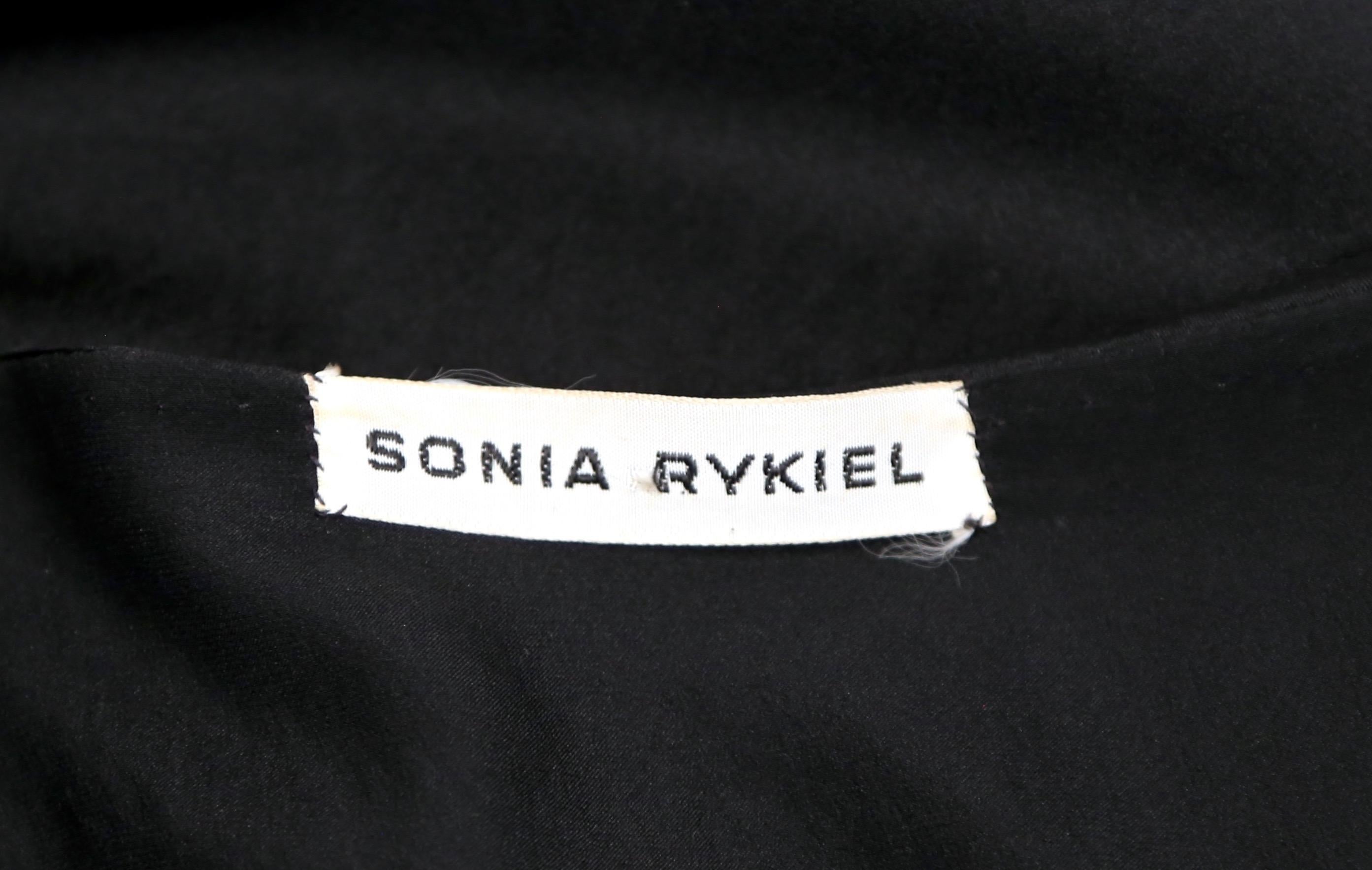 1970's SONIA RYKIEL black bias-cut layered silk dress For Sale 3