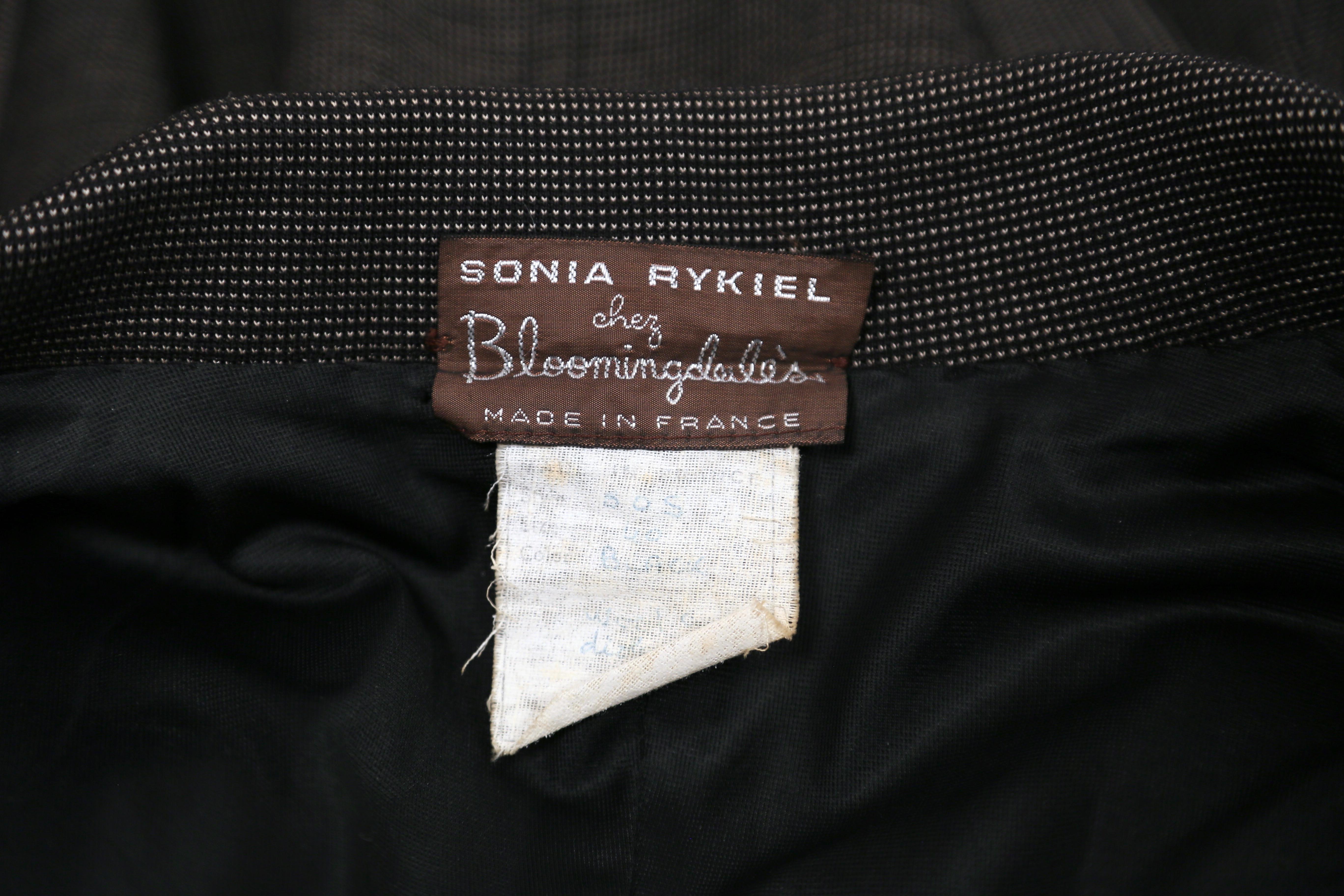Trench noir ajusté SONIA RYKIEL des années 1970 en vente 3