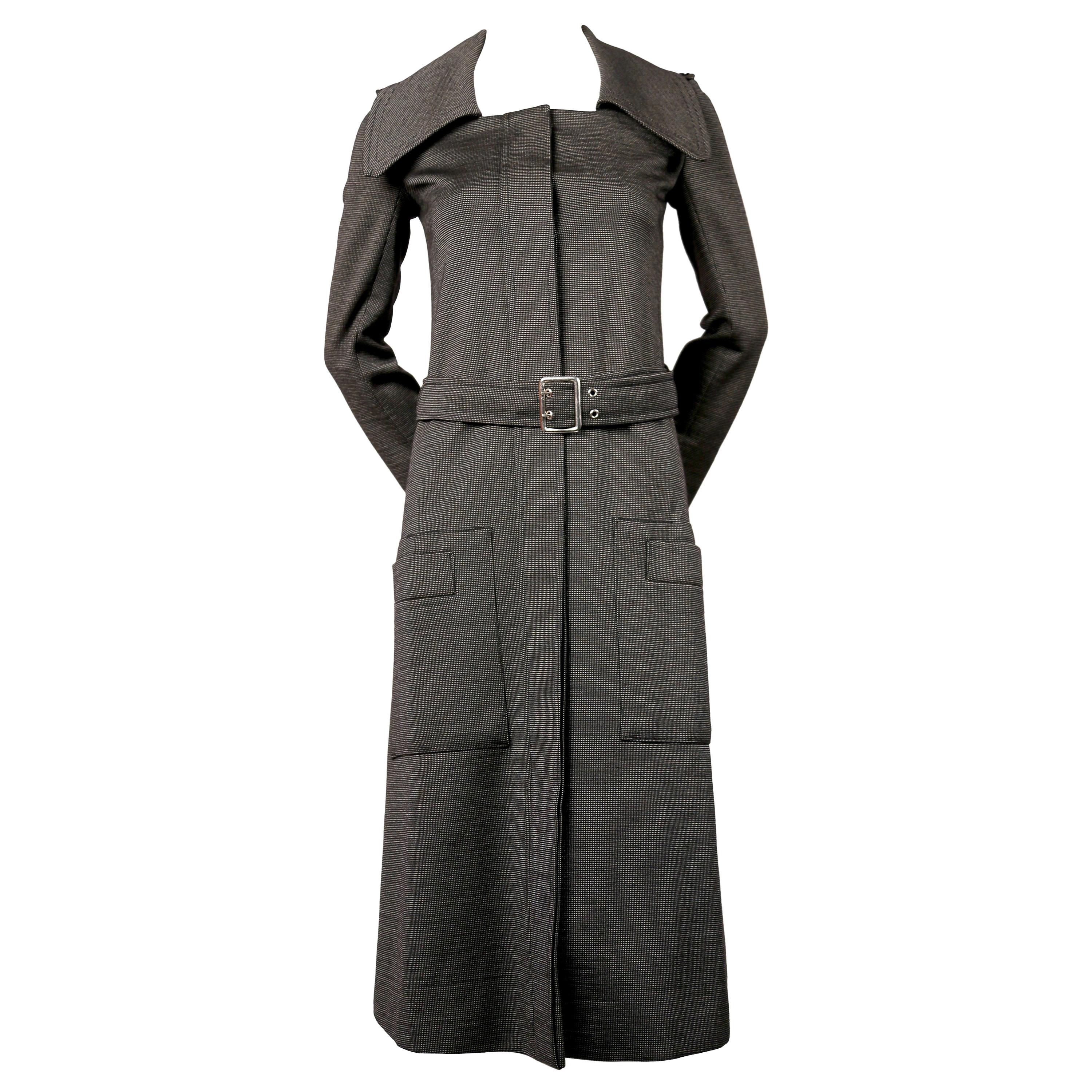 Trench noir ajusté SONIA RYKIEL des années 1970 en vente