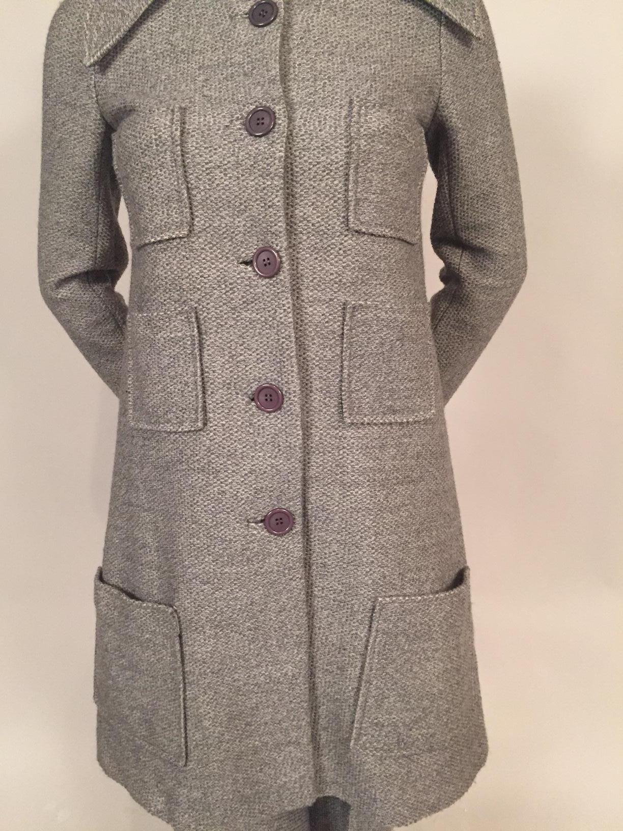 1970's Sonia Rykiel Wool Tweed Six Pocket Coat and Matching Trousers For Sale 1