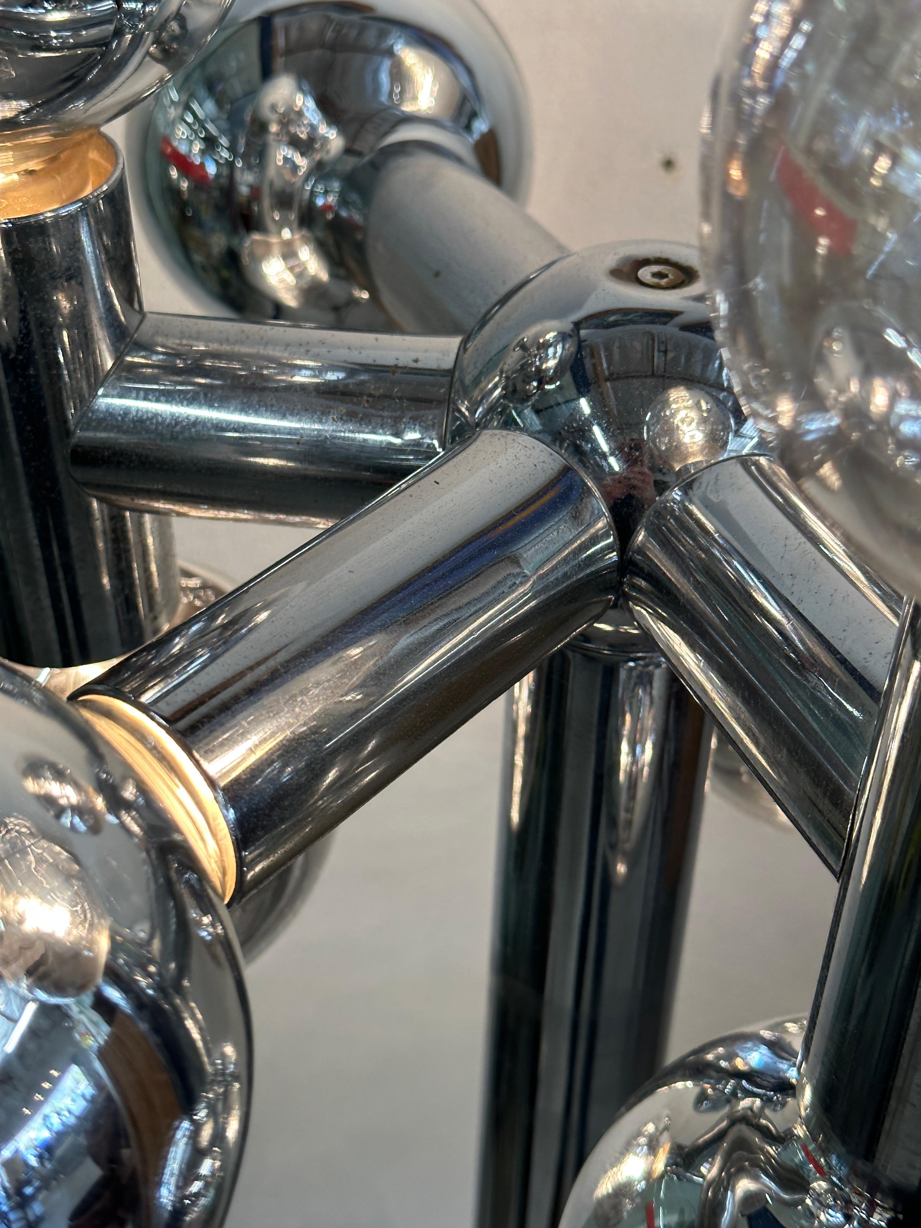Lámpara de pie Sonneman Chrome Mirrored Globe de los años 70 en venta 11