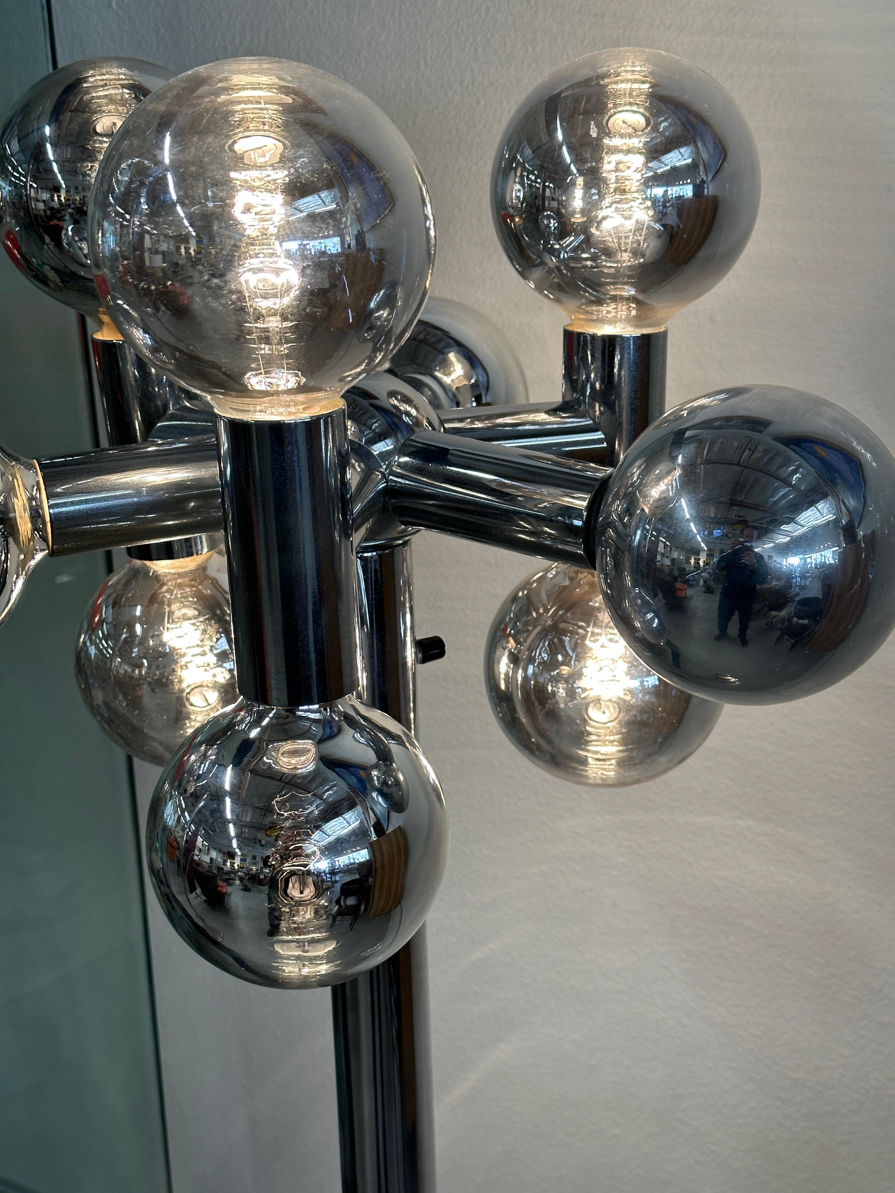 1970’s Sonneman Chrome Mirrored Globe Floor Lamp For Sale 3