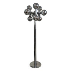 1970’s Sonneman Chrome Mirrored Globe Floor Lamp