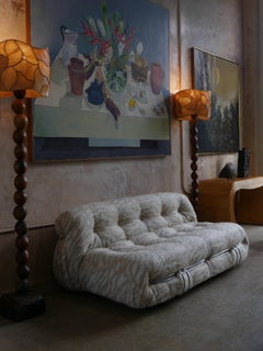 1970s Soriana Settee by Afra and Tobia Scarpa for Cassina with Pierre Frey Wool