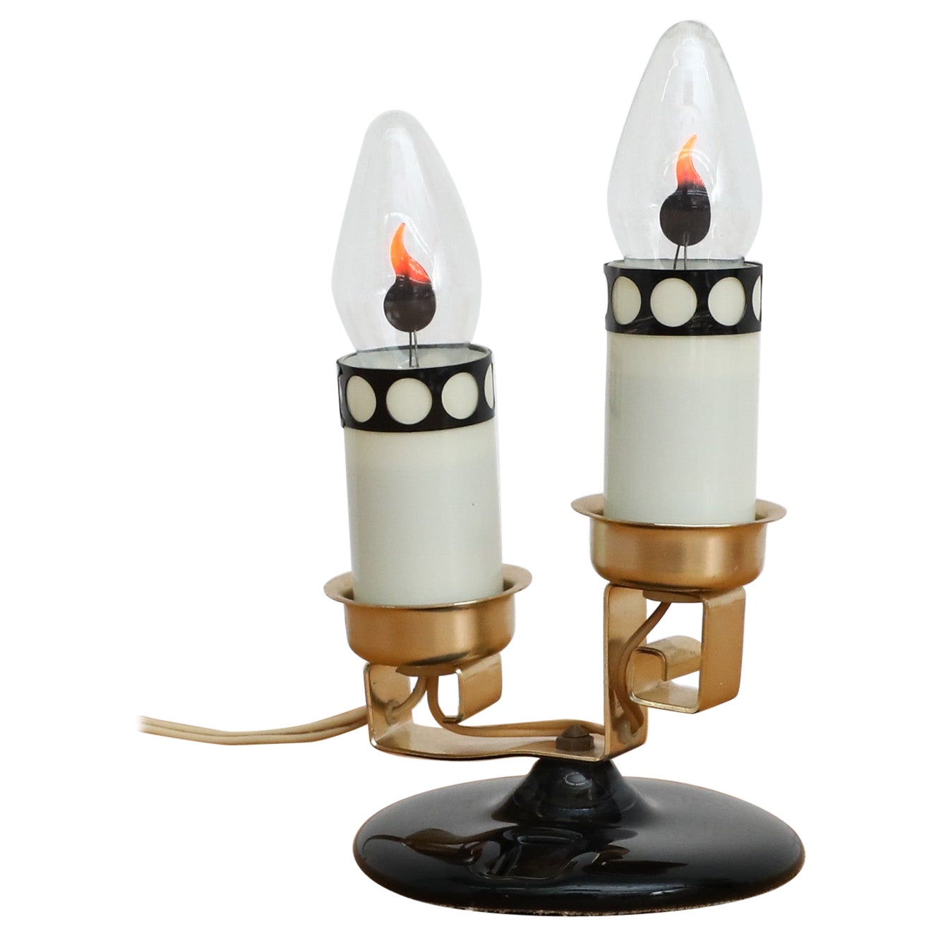 1970
s Soviet Era "Ogonek" Flame Glass Table Lamp