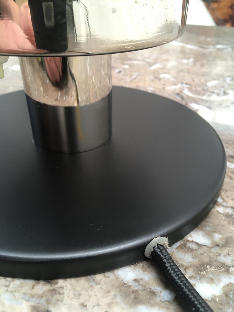 lampe de table Space Age des années 1970 en verre d'art et chrome avec inclusions brunes et blanches en vente 5