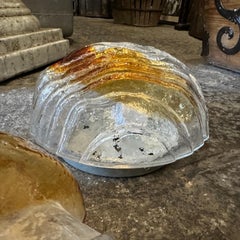 1970s Space Age Brown Yellow and Clear Murano Glass Wall Sconces by Mazzega