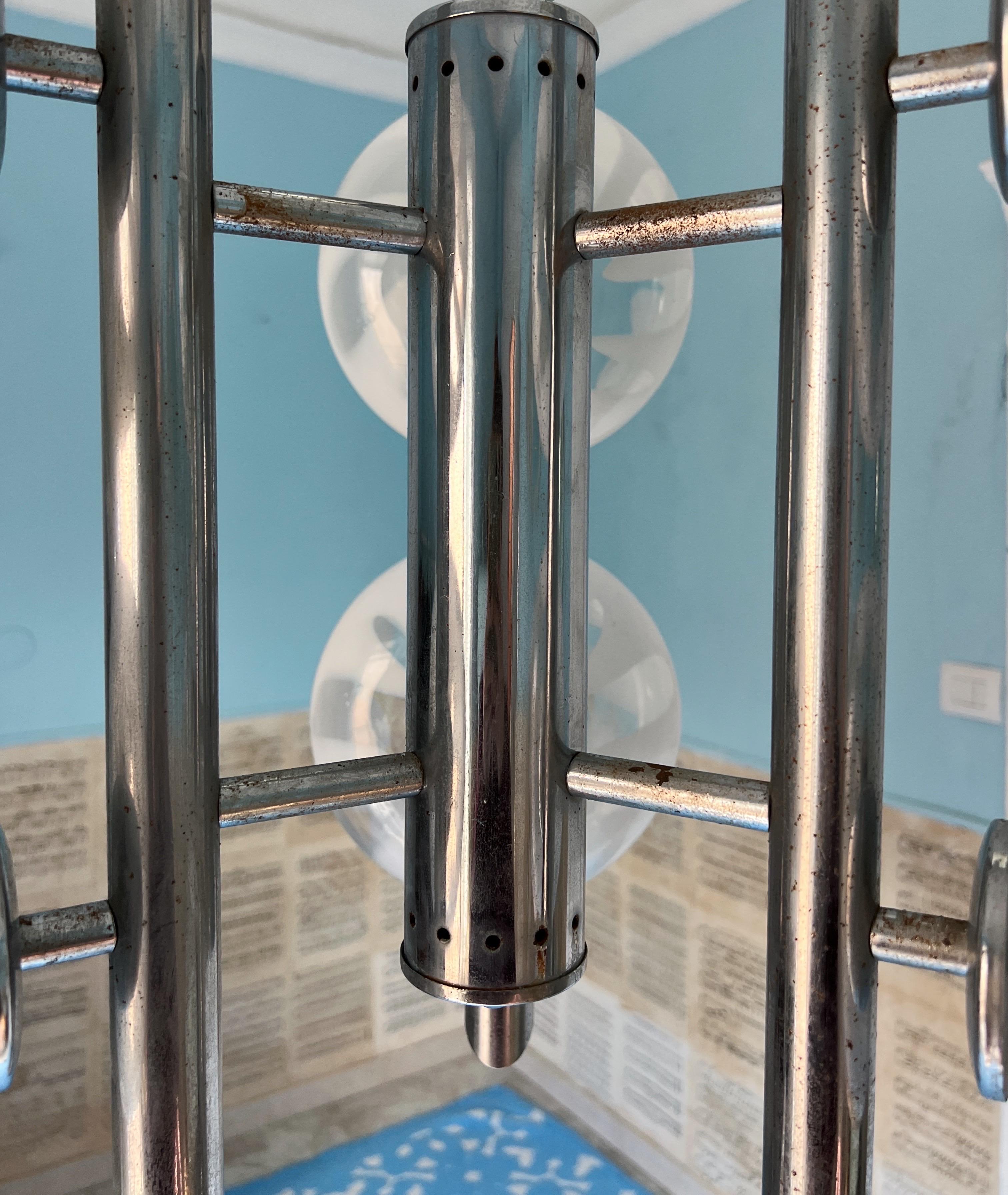 Lustre de l'ère spatiale des années 1970 par Carlo Nason, Murano en vente 6