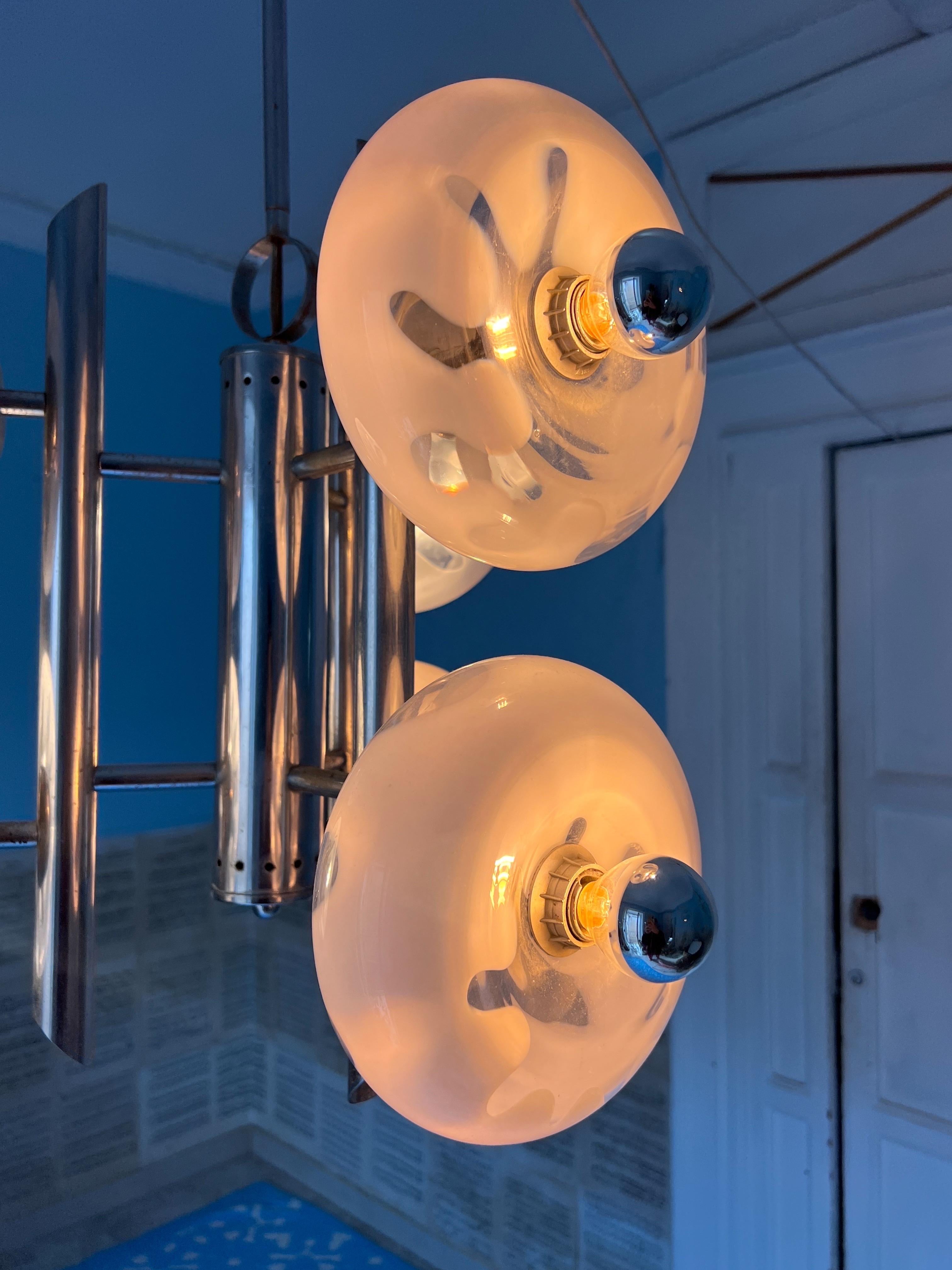 italien Lustre de l'ère spatiale des années 1970 par Carlo Nason, Murano en vente