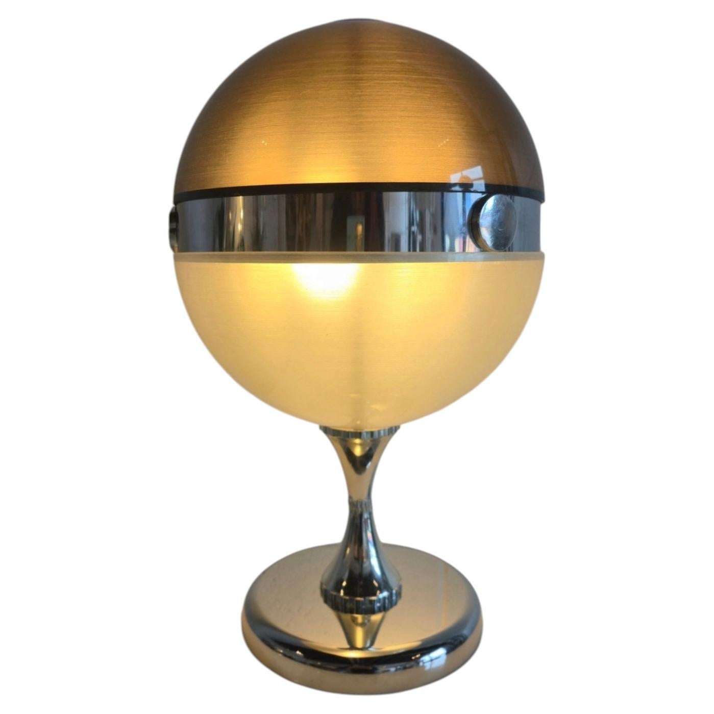 1970s Space Age Chrome and Acrylic Lamp