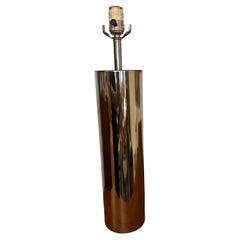 1970's Space Age Chrome Cylinder Table Lamp by Robert Sonneman