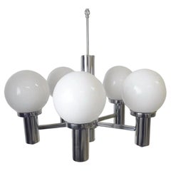 1970s Space Age Chrome Globe Ceiling Lighting