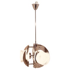 1970s Space Age Chromed Chandelier by Mazzega