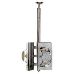 Lampada a sospensione Modern Age cromata del Medioevo, AV Mazzega, Italia 1970s