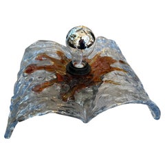 1970er Space Age Wandleuchter aus klarem und braunem Muranoglas von Mazzega