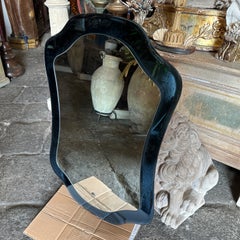 1970s Space Age Cristal Arte Well Shaped Blue Mirror