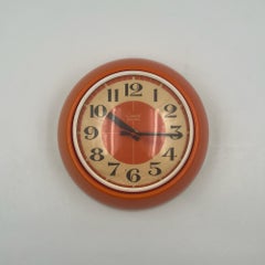 1970s Space Age Design Clock by Comsest - Rare Orange Decor Made in Italy