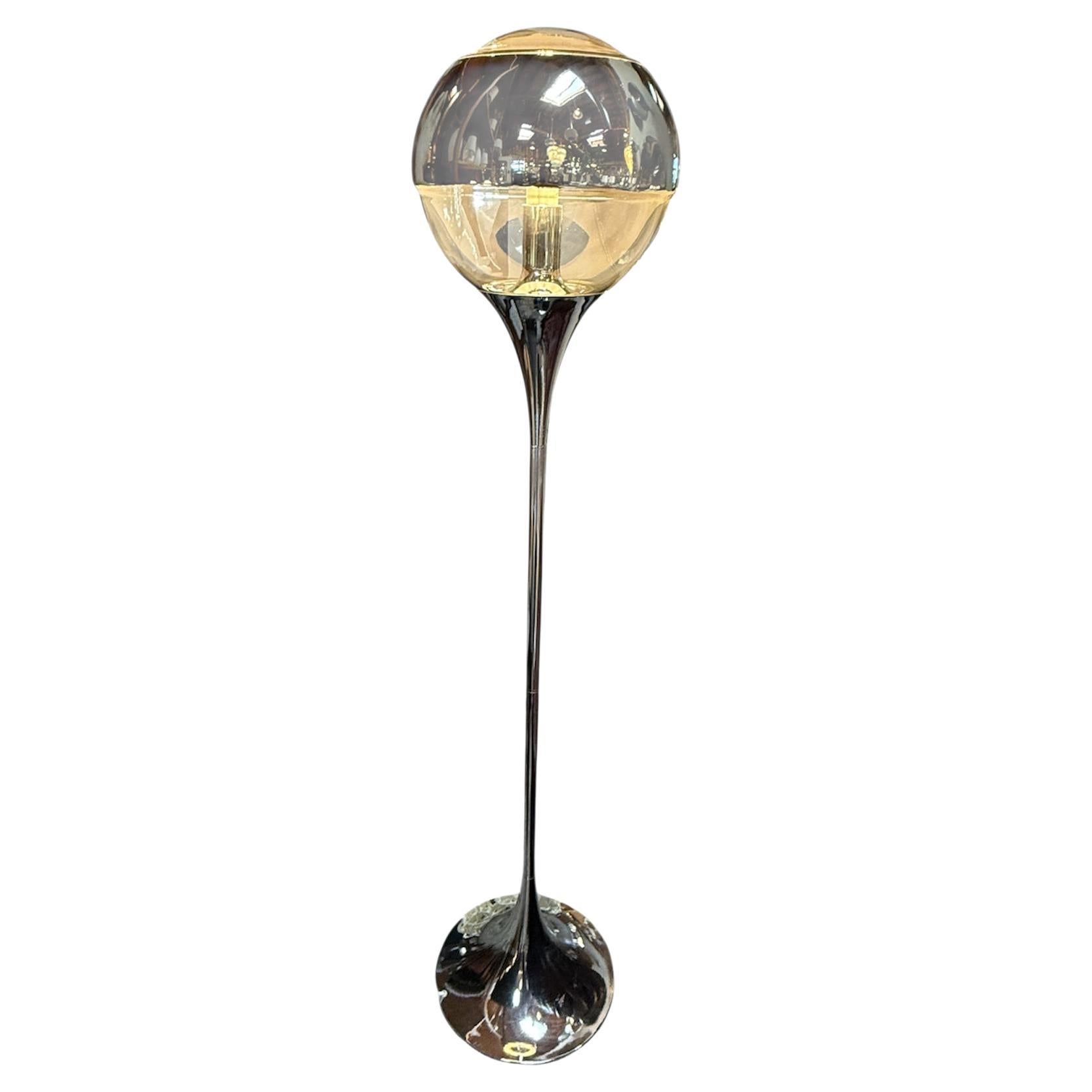 1970s Space-Age Floor Lamp in Smoked and Amber Acrylic, Italy im Angebot