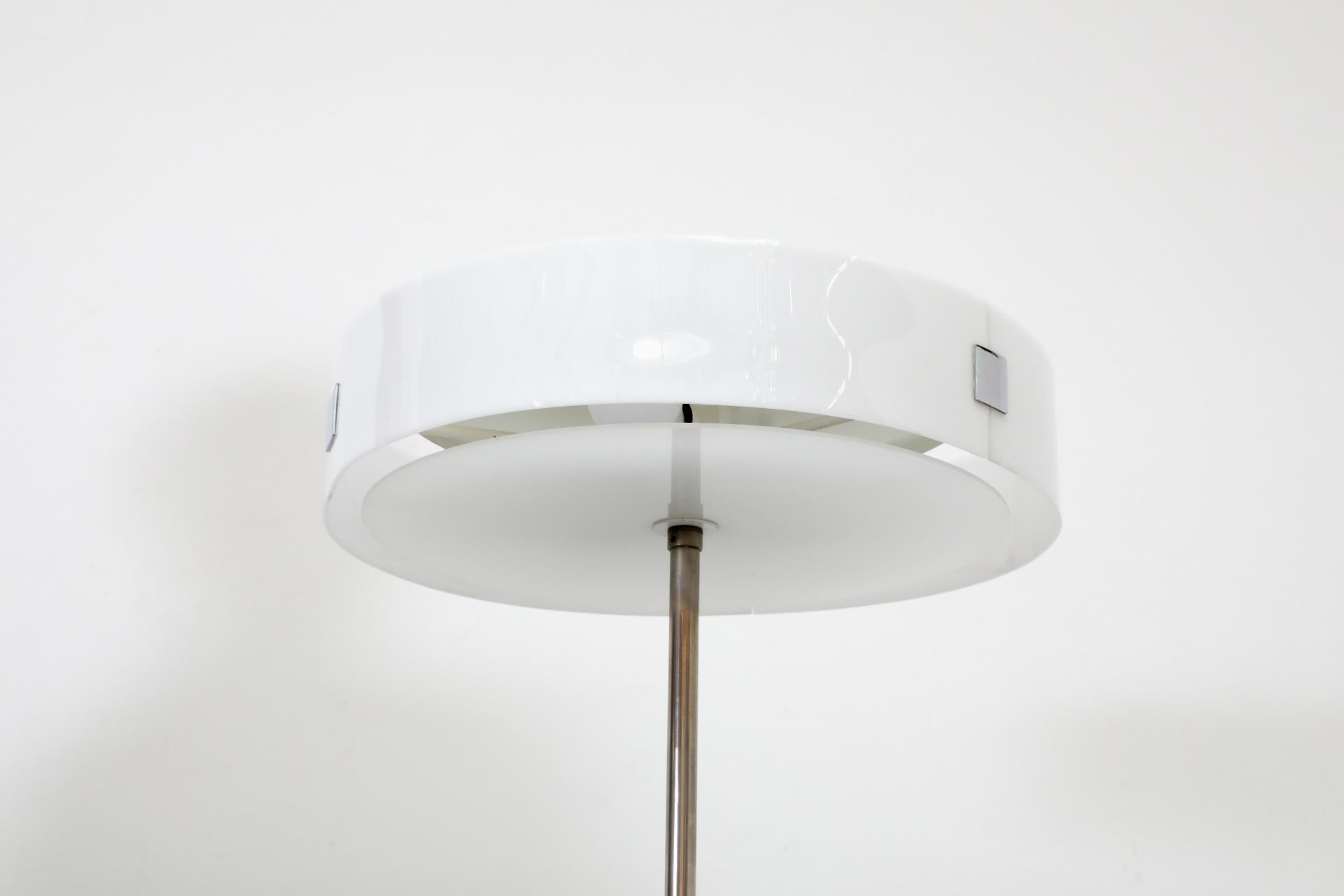 1970s Space Age Floor Lamp with White Plexi Disc Shade by Cosack Leuchte 2