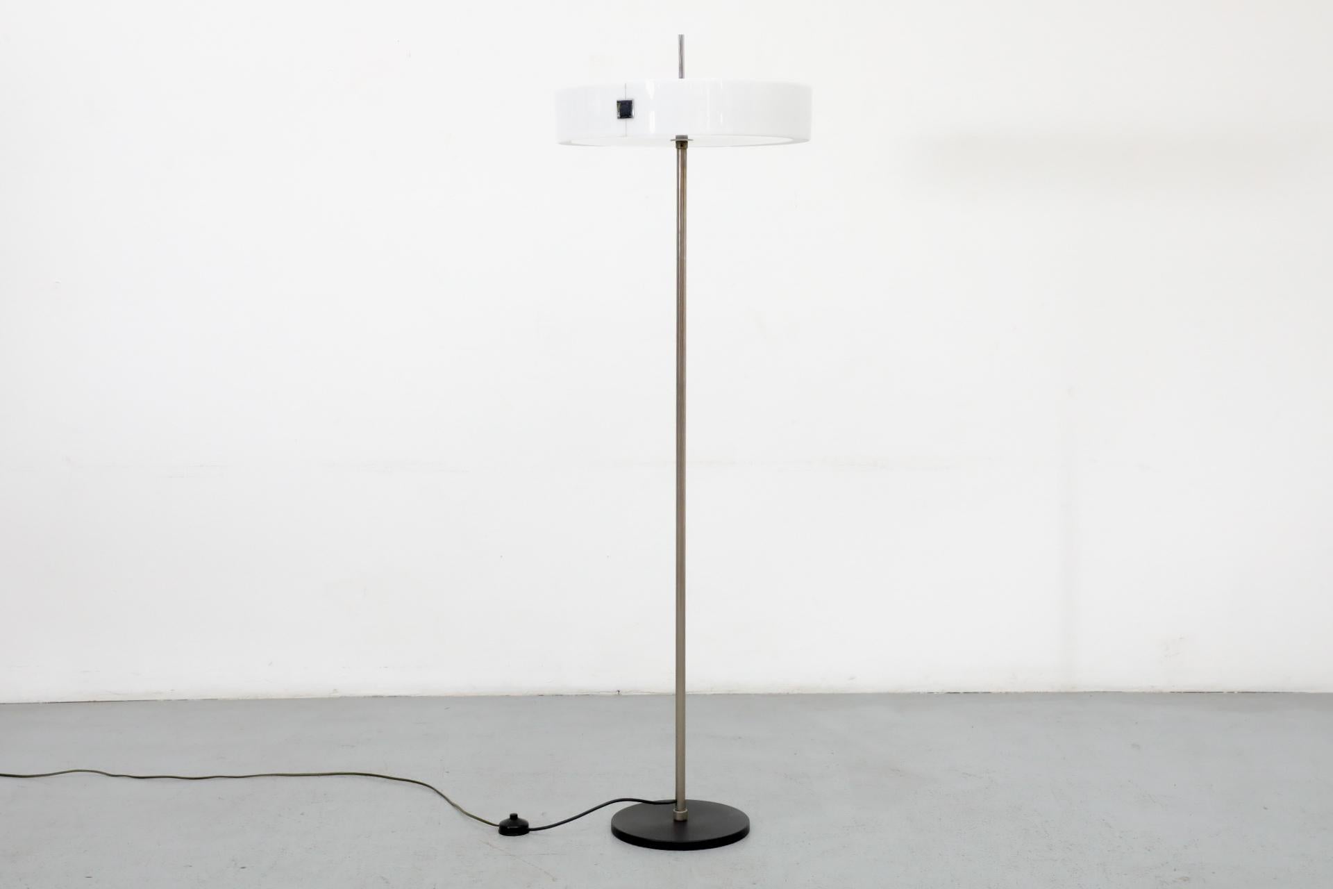 1970s Space Age Floor Lamp with White Plexi Disc Shade by Cosack Leuchte 5