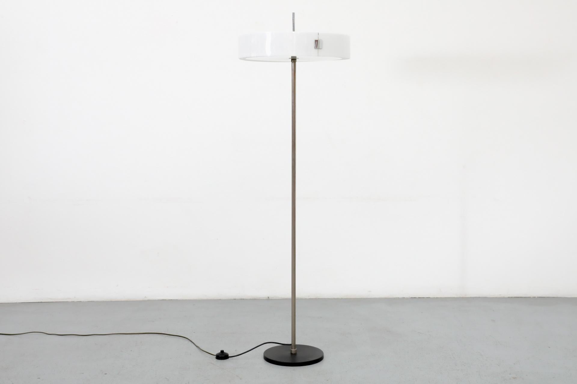 1970s Space Age Floor Lamp with White Plexi Disc Shade by Cosack Leuchte 6