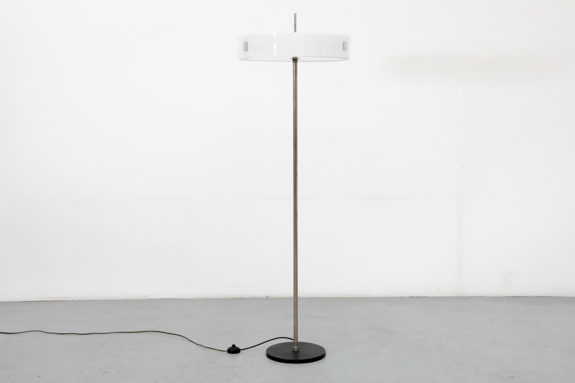 1970s Space Age Floor Lamp with White Plexi Disc Shade by Cosack Leuchte 7