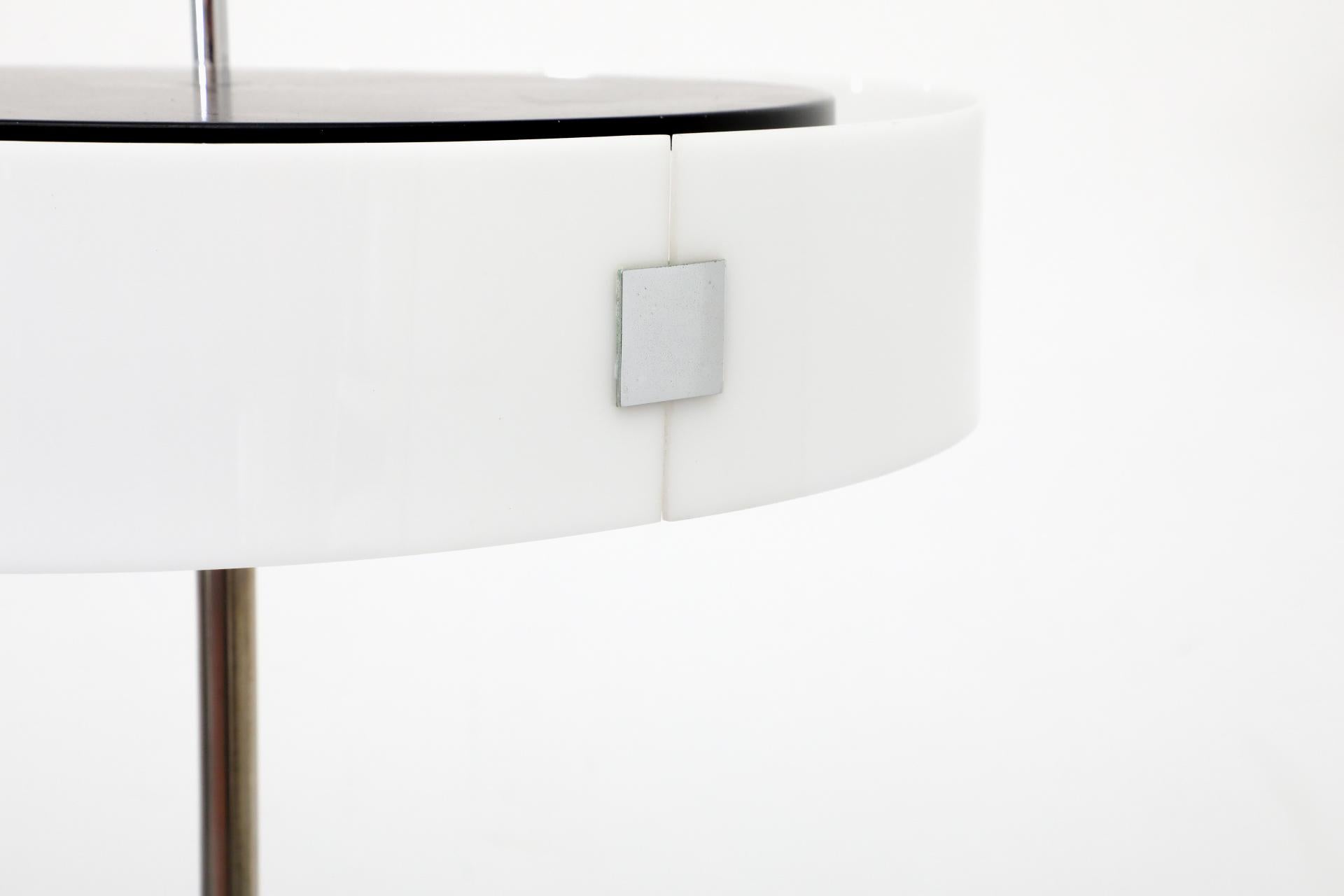 Enameled 1970s Space Age Floor Lamp with White Plexi Disc Shade by Cosack Leuchte