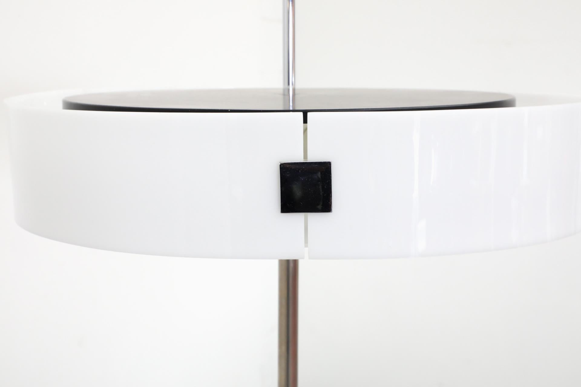 20th Century 1970s Space Age Floor Lamp with White Plexi Disc Shade by Cosack Leuchte