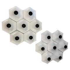 1970s Space Age Fosnova mod. Cloe 508 White Painted Metal Wall Sconce