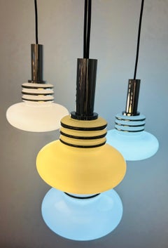 1970s Space Age German Cascading White Shade Hanging Light by Leclair & Schäfer