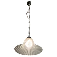 1970 Space AGE - Pendentif en verre rayé et chrome Pielle & Pützler