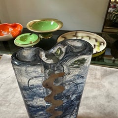 1970s Space Age Glass and Silver Plate Vase by Claude Cuny for Cassetti Firenze