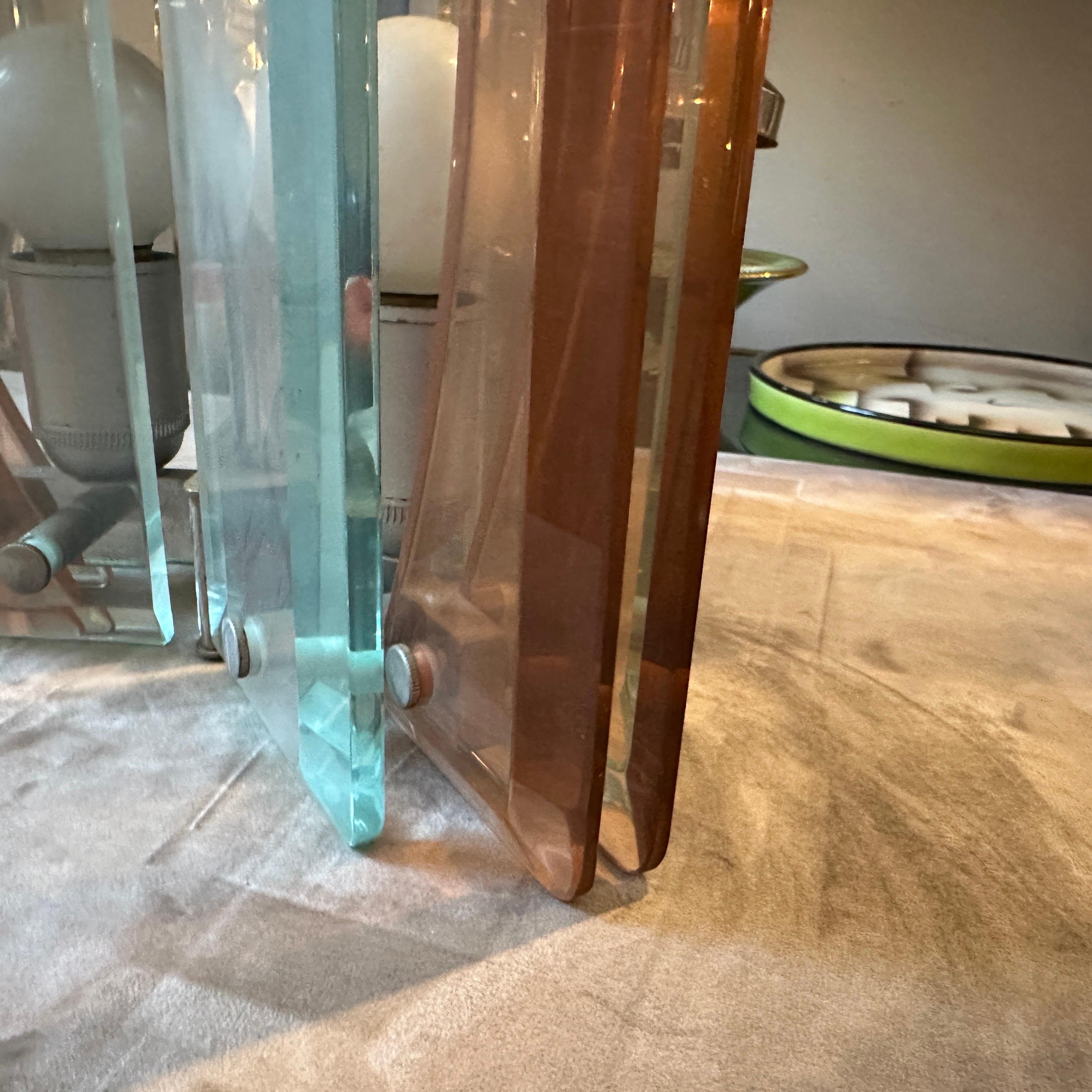 Colgante Italiano de Cristal Pesado Verde y Rosa de la Era Espacial de 1970 de Lupi Cristal Luxor en venta 7