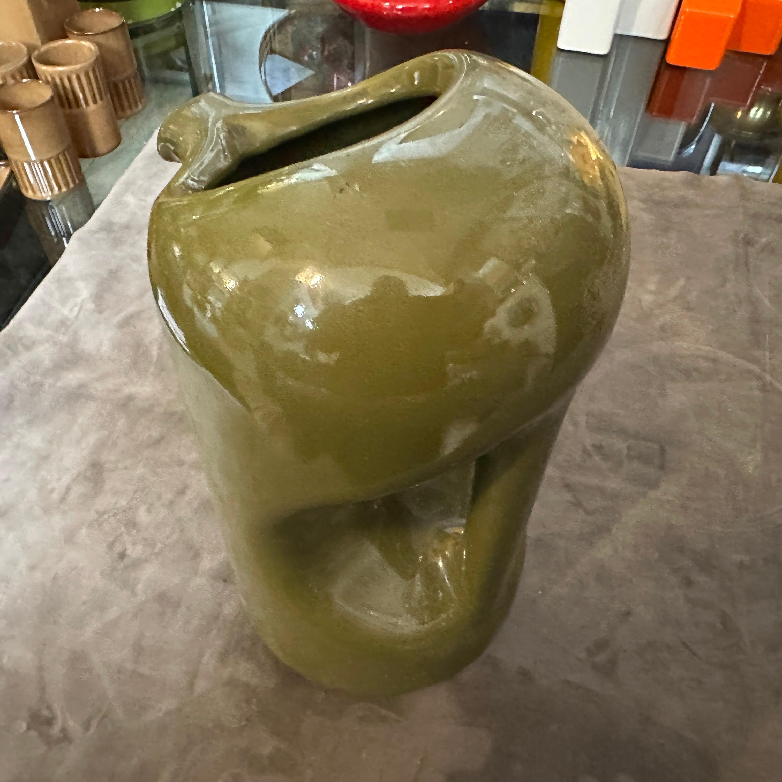 XX secolo Brocca in ceramica Greene & Greene degli anni '70 di Enzo Bioli per Il Picchio in vendita