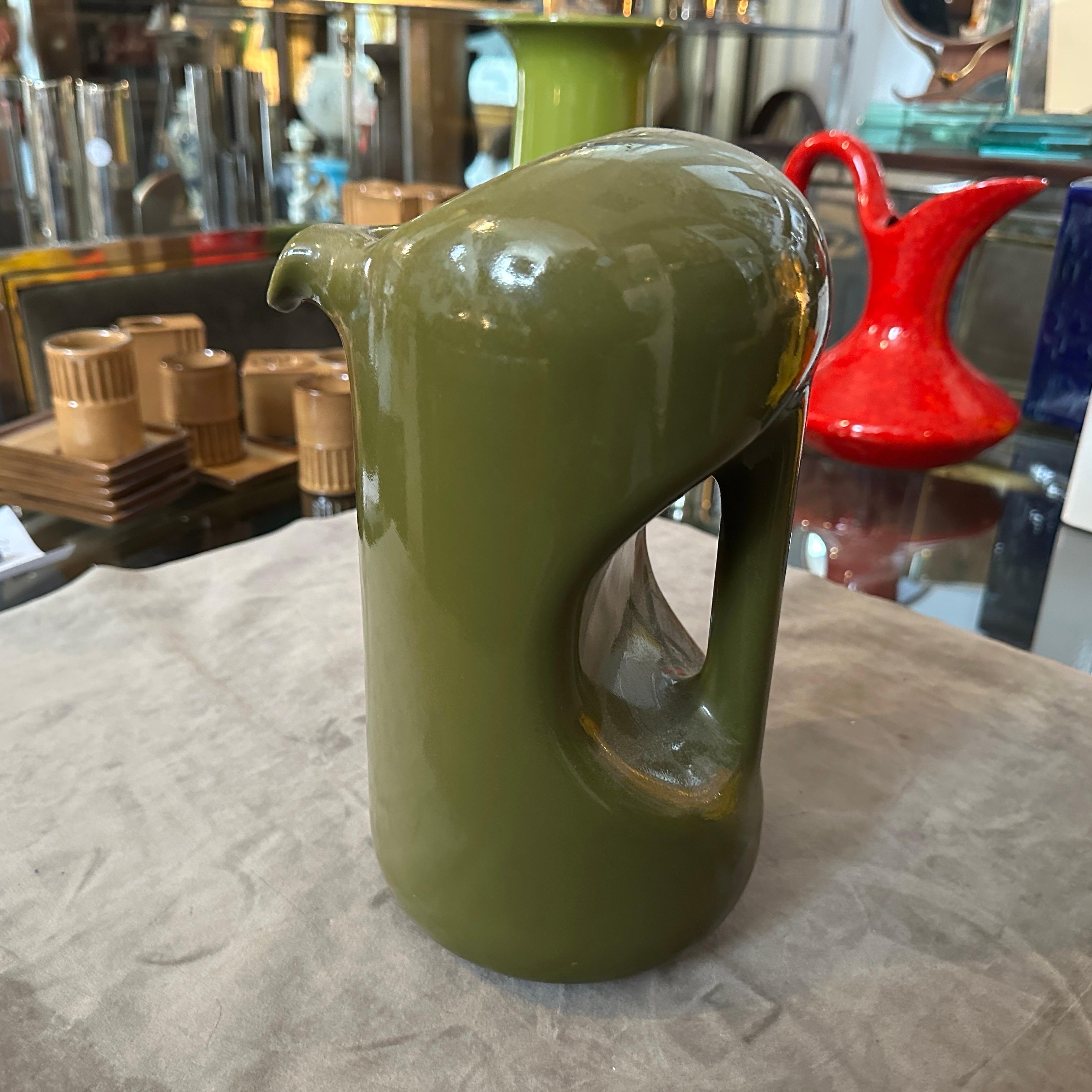 Brocca in ceramica Greene & Greene degli anni '70 di Enzo Bioli per Il Picchio in vendita 2