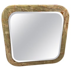 1970 A Space Light et Onyx Brown Miroir mural italien carré
