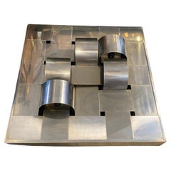 1970s Space Age Huge Chromed Steel Italian Wall Light by Reggiani