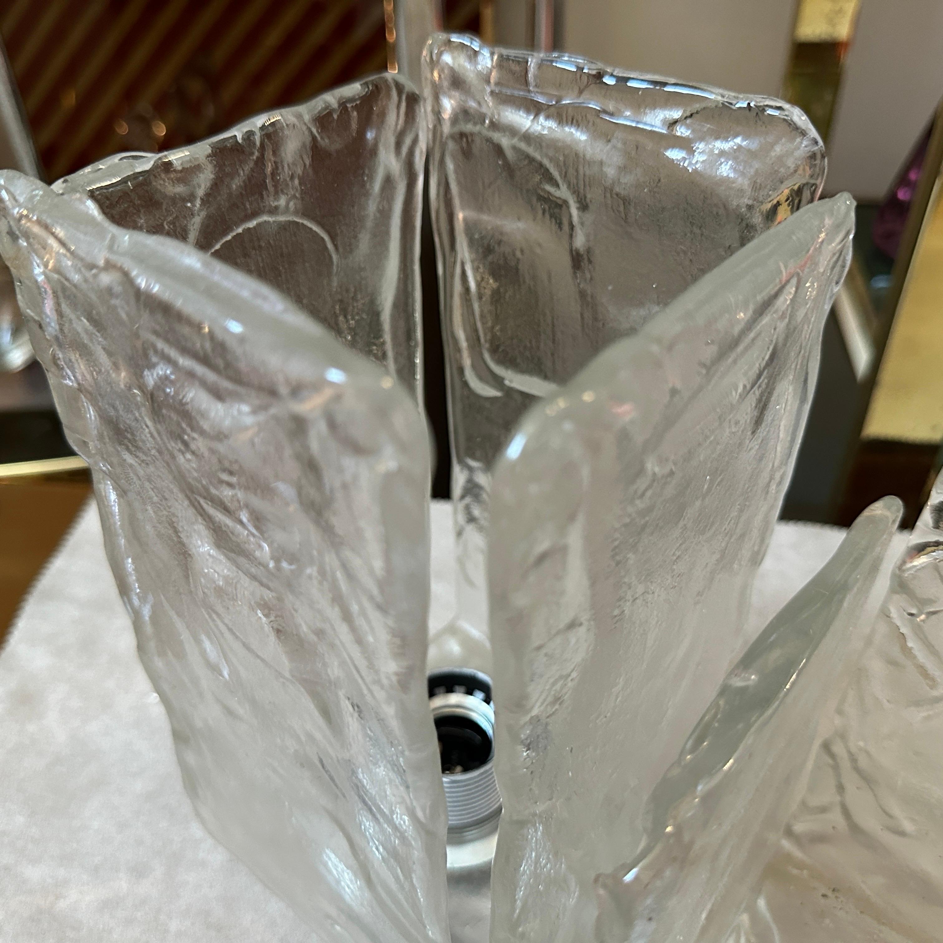 Luminaires en verre de Murano glacé de l'ère spatiale des années 1970 par Toso en vente 7