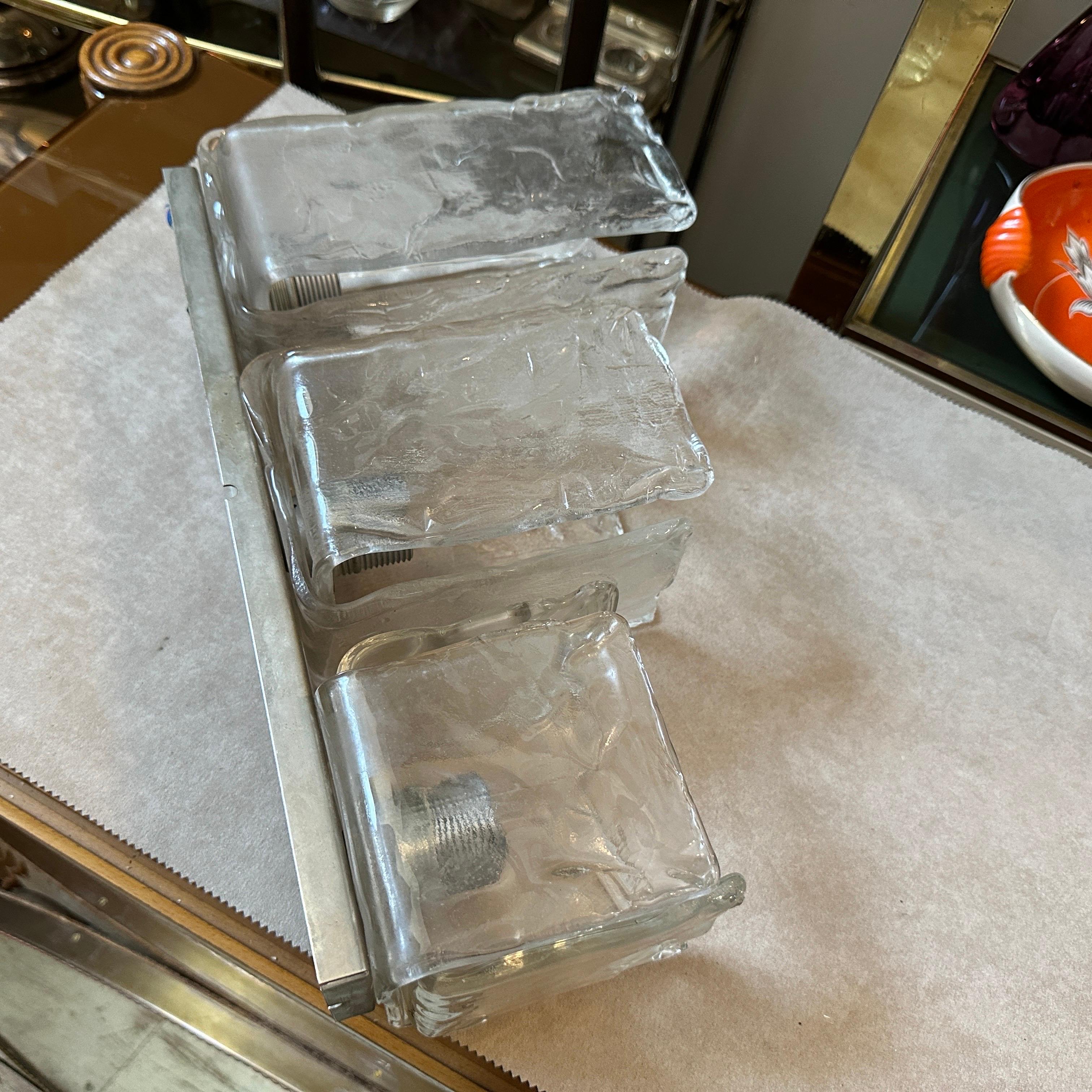 Luminaires en verre de Murano glacé de l'ère spatiale des années 1970 par Toso en vente 8