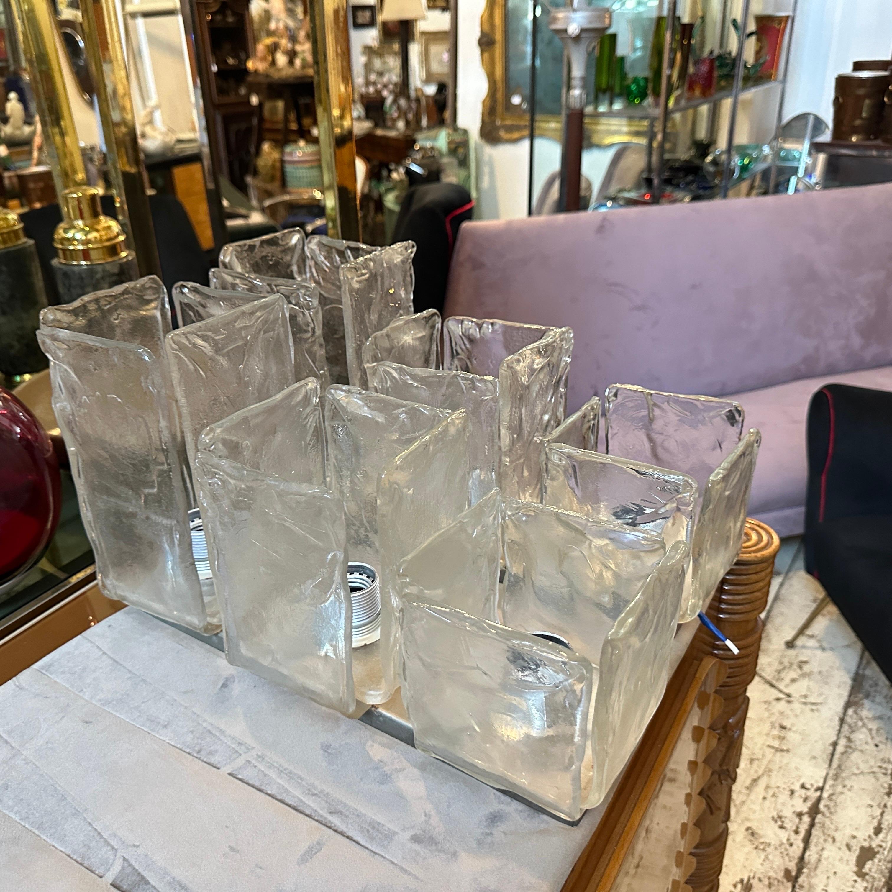 Luminaires en verre de Murano glacé de l'ère spatiale des années 1970 par Toso en vente 9